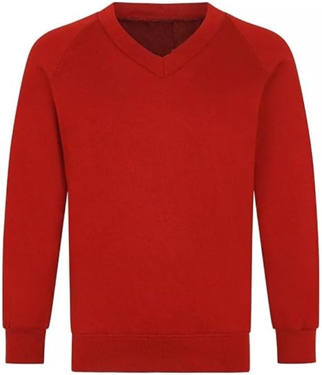 LUXE DIVA Girls Jumper Pullover V Neck School Uniform Kids Long Sleeve Sweater