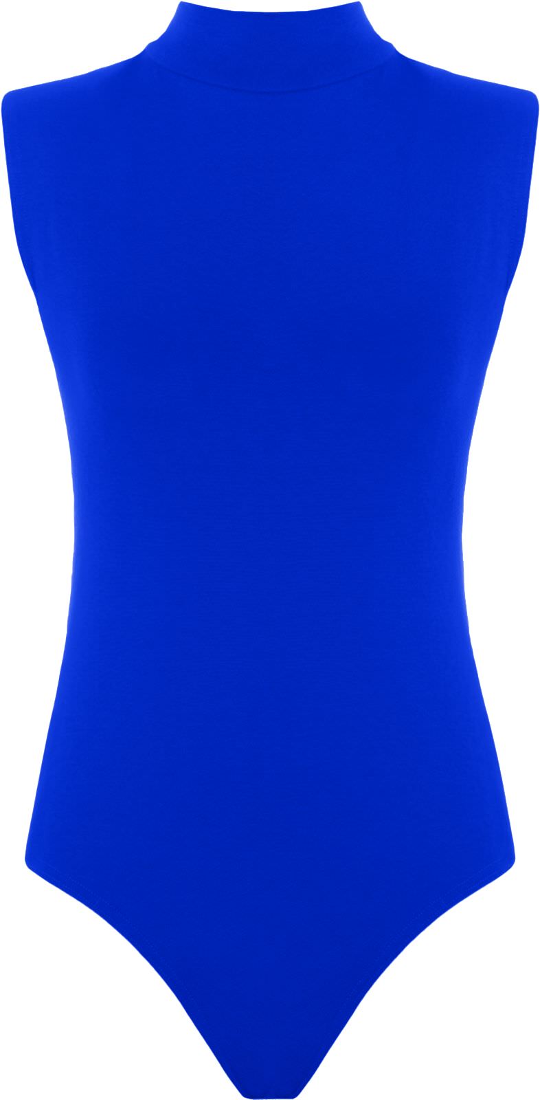 Womens Polo Turtle Neck Bodysuit Ladies Sleeveless Leotard Plain Stretchy Plunge Casual Party T-Shirt Top Sizes 8-14