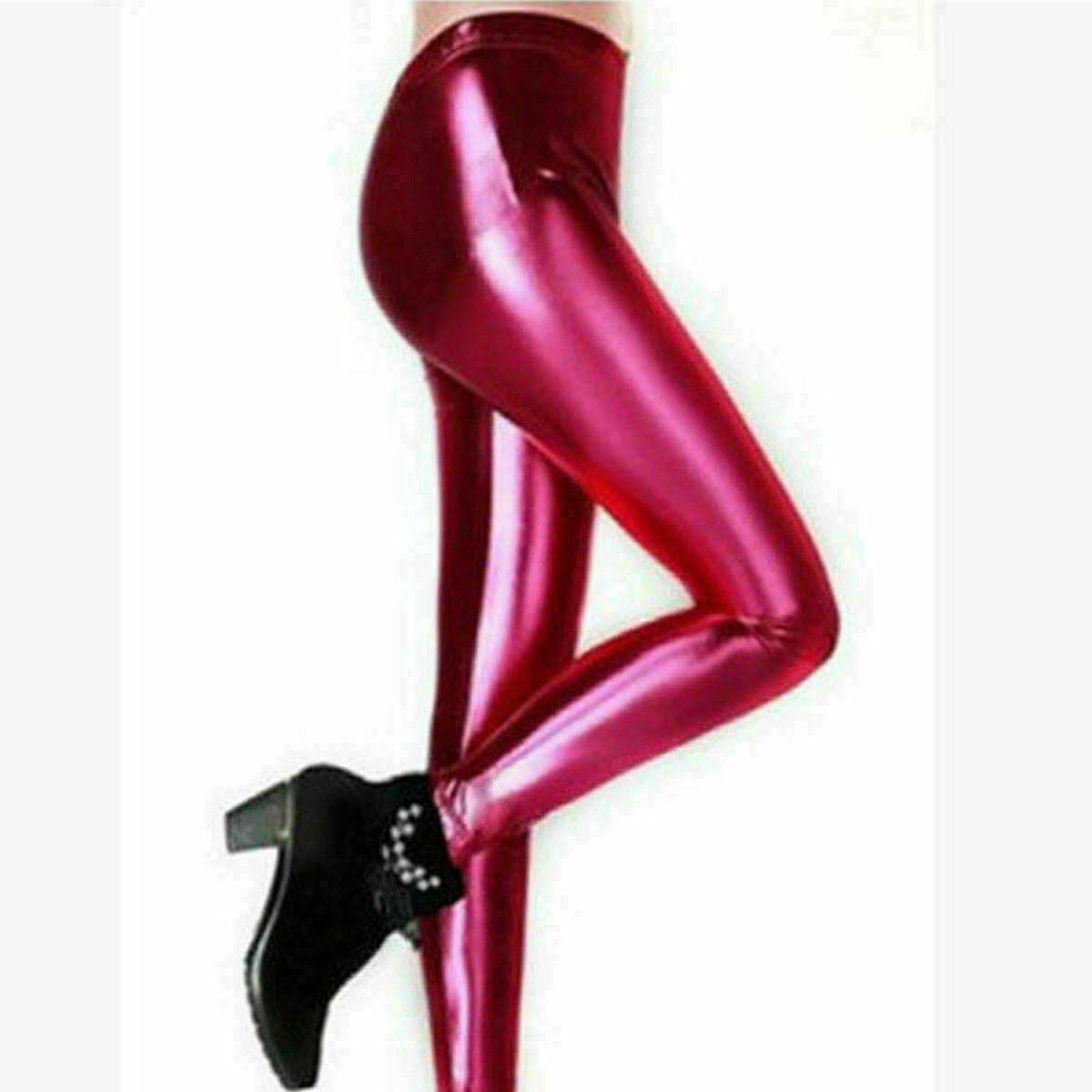 New Ladies Sexy Shiny Wet Look Leggings Full Length cloths pants