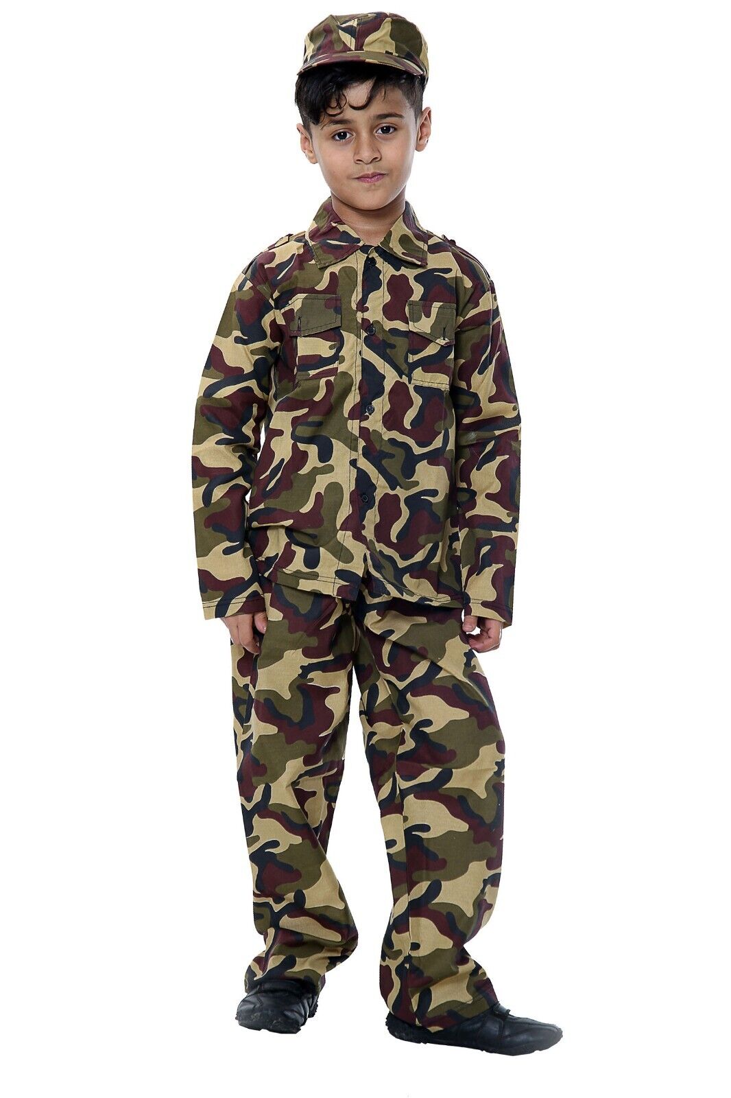 Boys Child's Army Military Camouflage Soldier Uniform Fancy Dress Costume Outfit