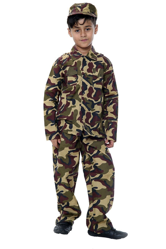 Boys Child's Army Military Camouflage Soldier Uniform Fancy Dress Costume Outfit
