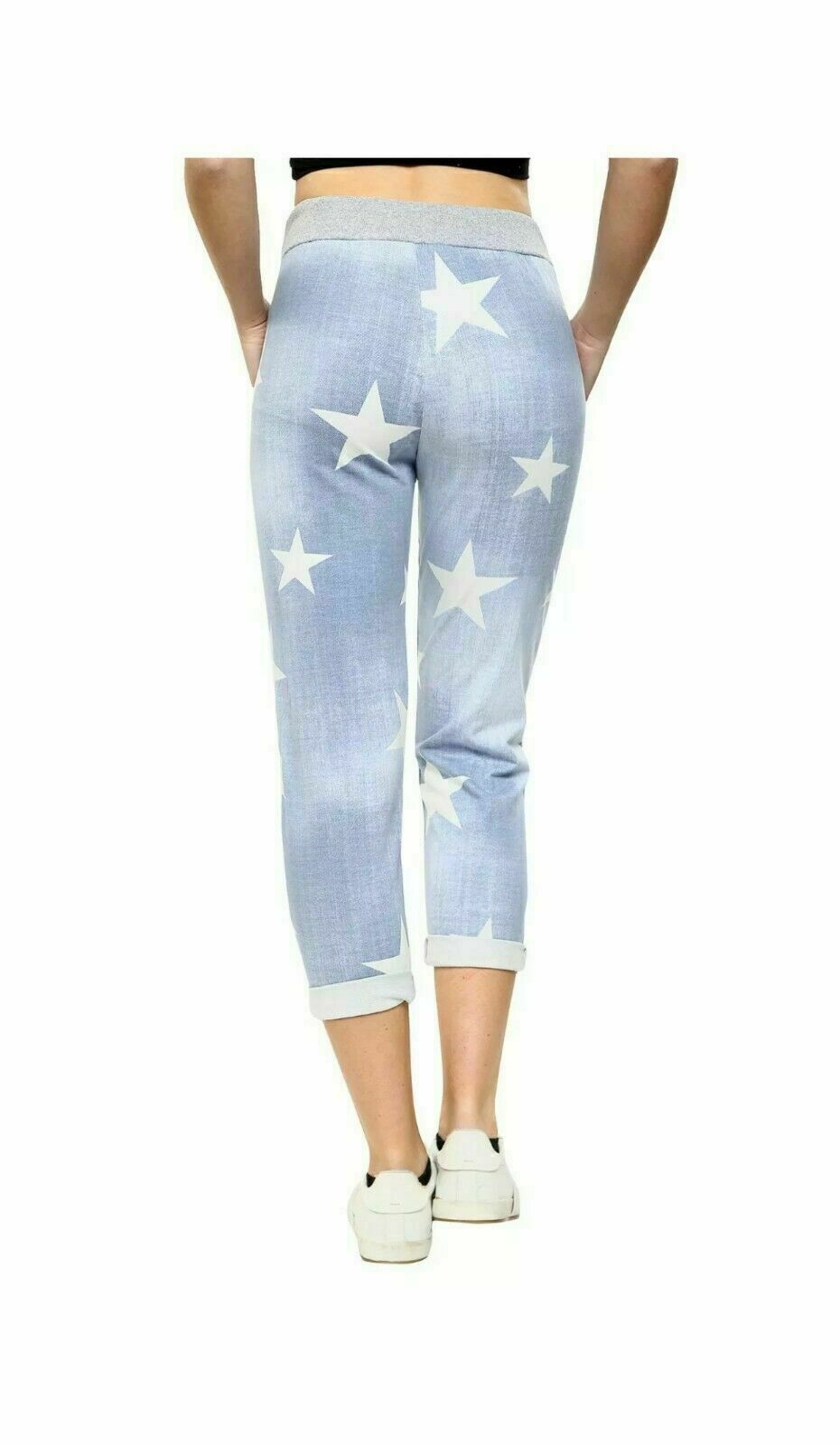 Women Joggers Italian Floral Print Trousers Casual Jogging Bottoms Ladies Pants