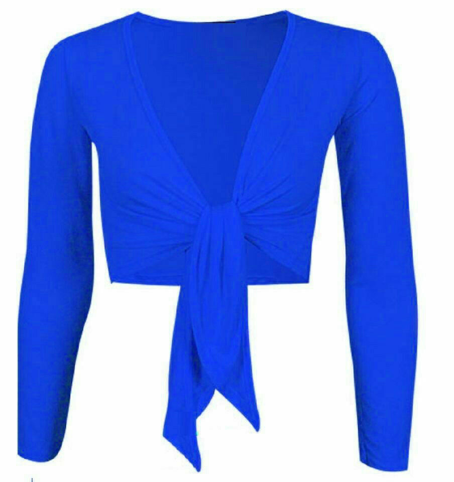 Women Tie Up Crop Shrug Wrap Bolero Ladies Cardigan Top Size