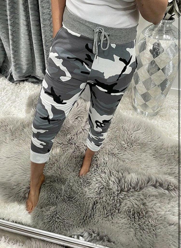 Women Joggers Italian Floral Print Trousers Casual Jogging Bottoms Ladies Pants