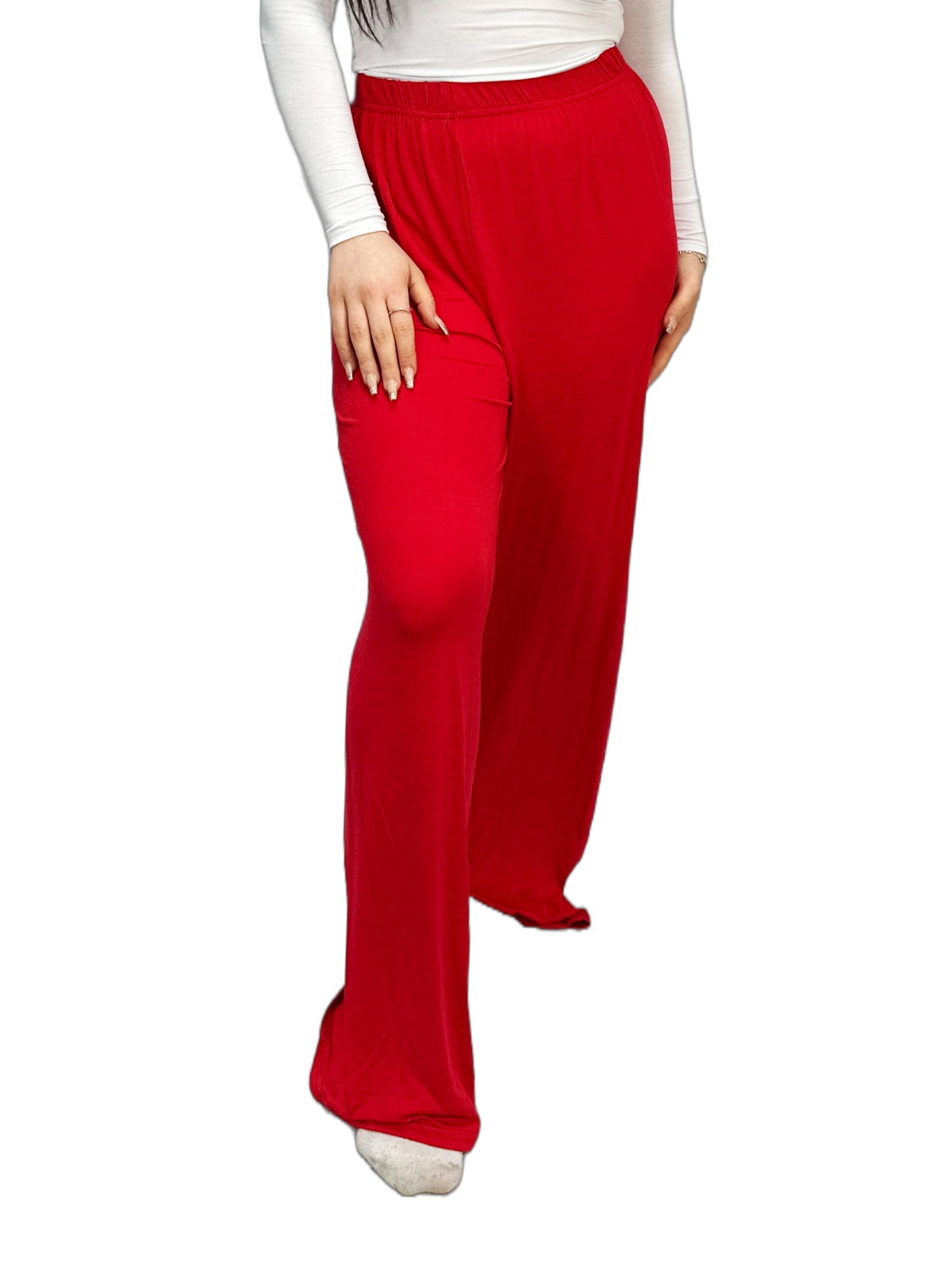 Womens Ladies Plus Size Plain Palazzo Wide Leg Flared Trousers Pants UK 8 TO 26