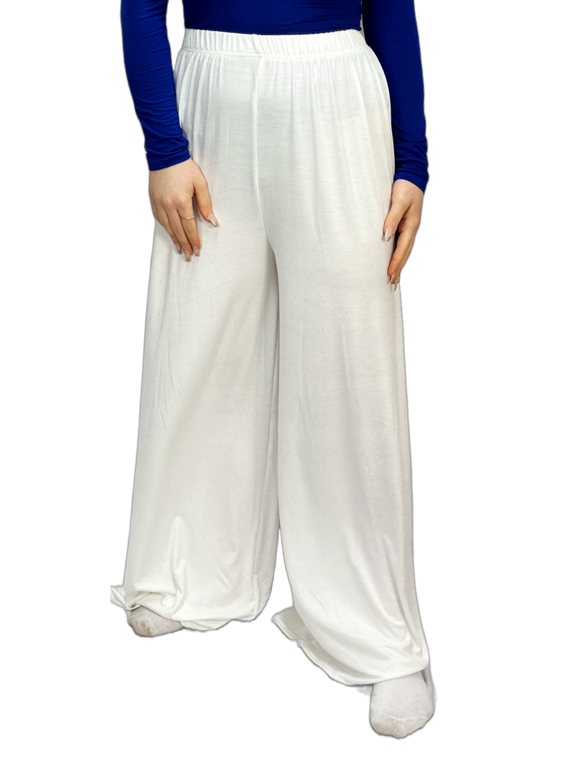 Womens Ladies Plus Size Plain Palazzo Wide Leg Flared Trousers Pants UK 8 TO 26