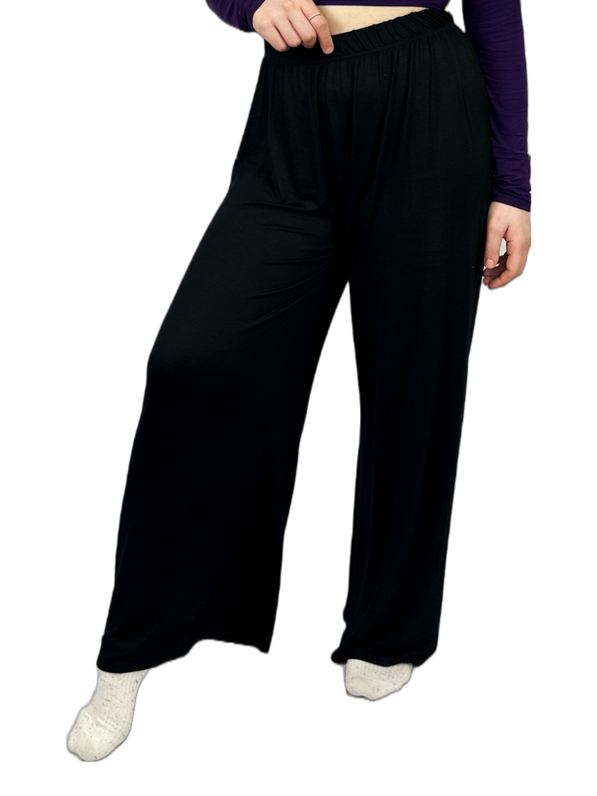 Womens Ladies Plus Size Plain Palazzo Wide Leg Flared Trousers Pants UK 8 TO 26