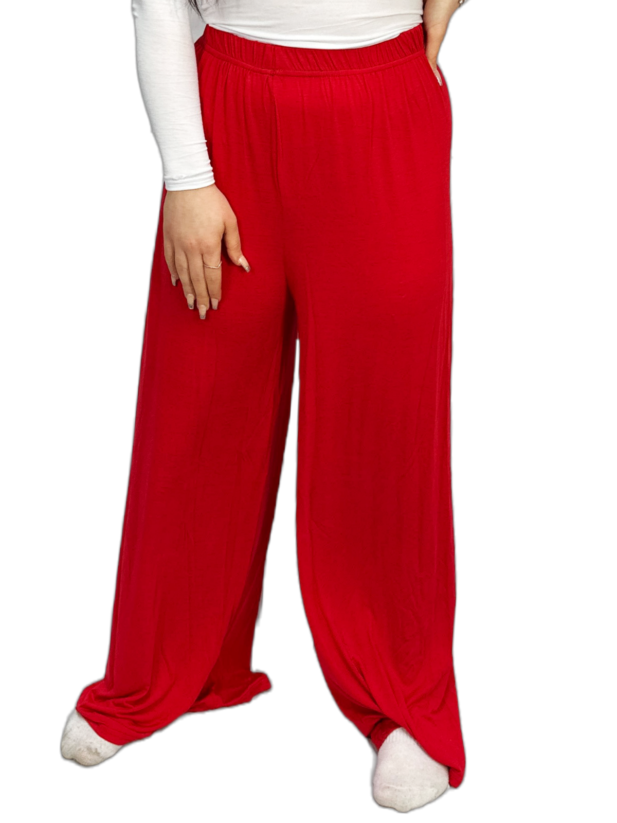 Womens Ladies Plus Size Plain Palazzo Wide Leg Flared Trousers Pants UK 8 TO 26