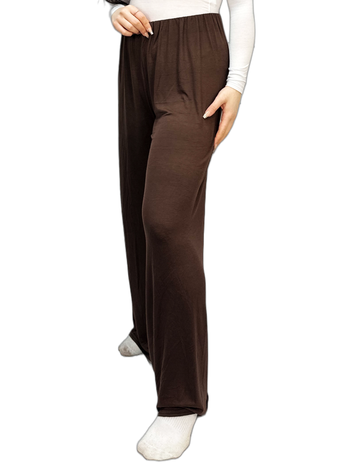 Womens Ladies Plus Size Plain Palazzo Wide Leg Flared Trousers Pants UK 8 TO 26