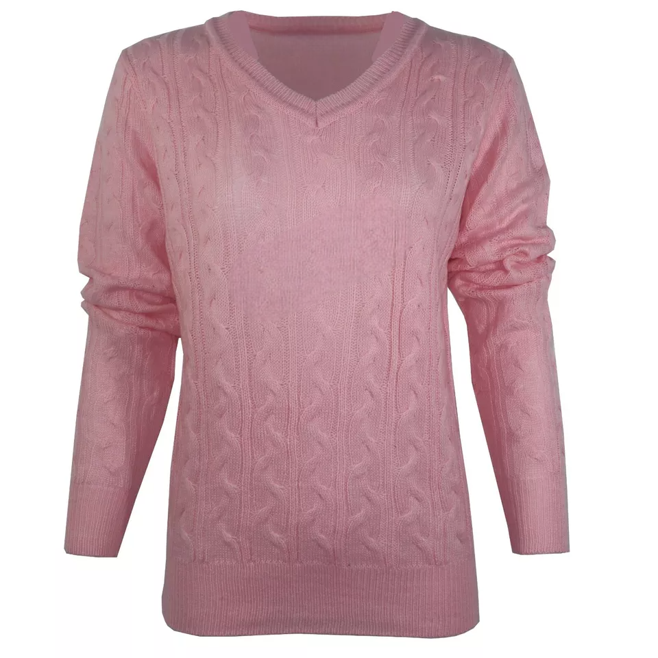 LUXE DIVA LADIES V/N KNITTED LONG SLEEVE JUMPER BACK IN STOCK