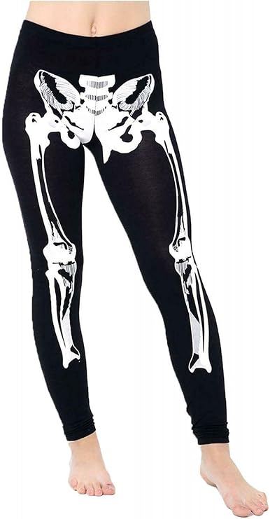 LUXE DIVA Adult Women's Skeleton Costume, Jumpers,Leggings,Skull Bone Dresses,Crop Top,Jumpsuit&Bodysuit