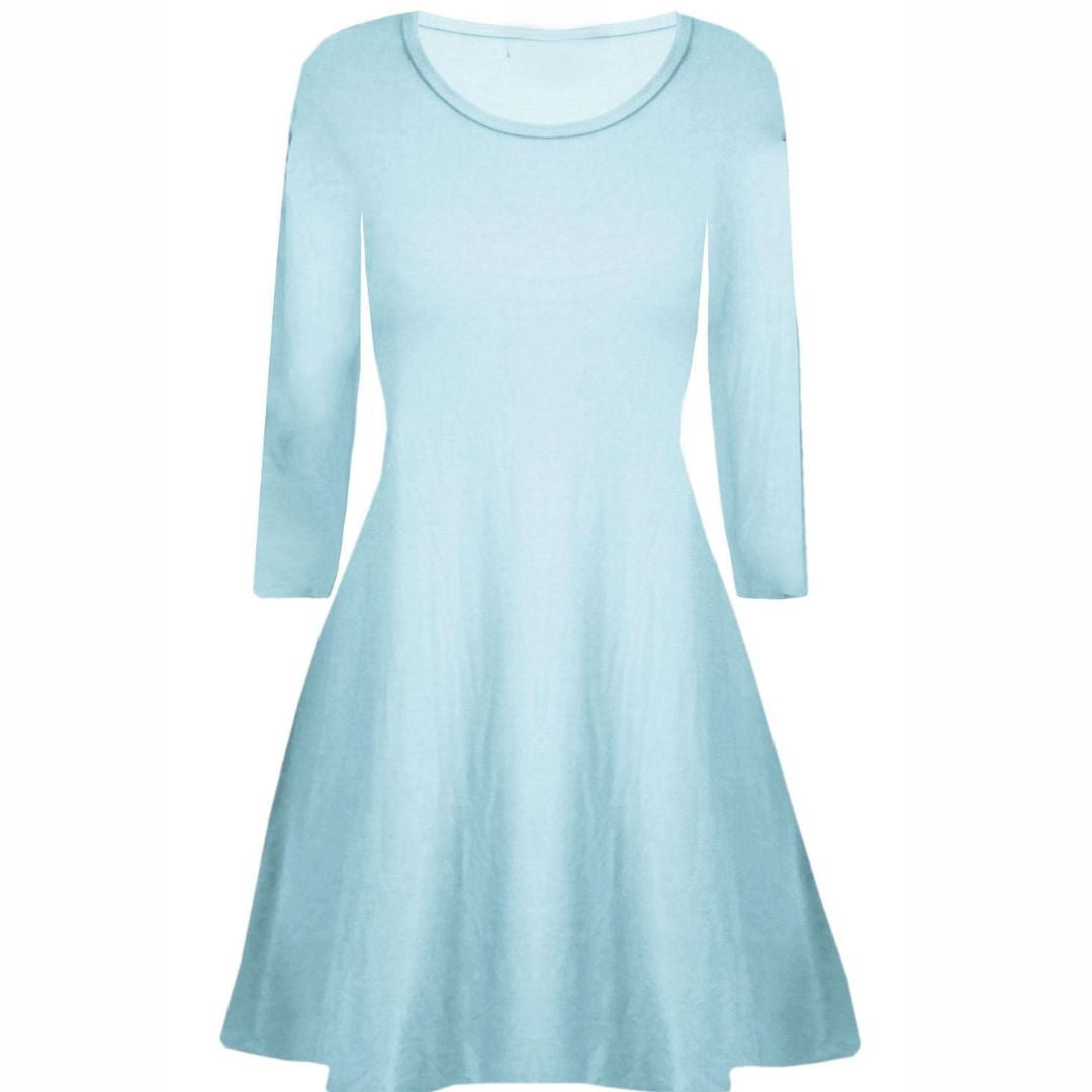 LUXE DIVA Girls Long Sleeve Dress - Flared Franki A-Line Skater Swing Style, Casual & Stylish Top for Kids 5-13 Years, School, Parties & Everyday