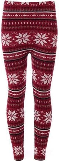 LUXE DIVA Womens Knitted Tartan Winter Leggings Ladies Soft Warm Wool Christmas Retro Pants Warm Trousers