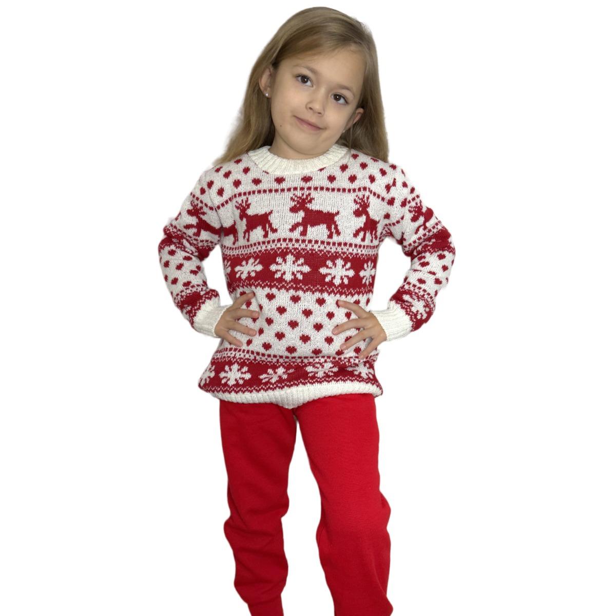 Kids Boys Girls Children Unisex XMAS Christmas Jumpers Knitted Reindeer Rudolph