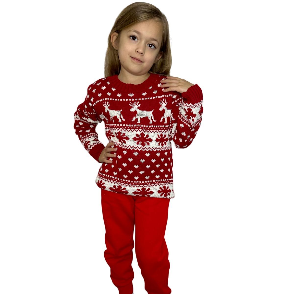 Kids Boys Girls Children Unisex XMAS Christmas Jumpers Knitted Reindeer Rudolph