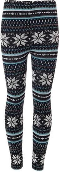 LUXE DIVA Womens Knitted Tartan Winter Leggings Ladies Soft Warm Wool Christmas Retro Pants Warm Trousers