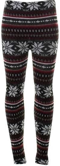 LUXE DIVA Womens Knitted Tartan Winter Leggings Ladies Soft Warm Wool Christmas Retro Pants Warm Trousers