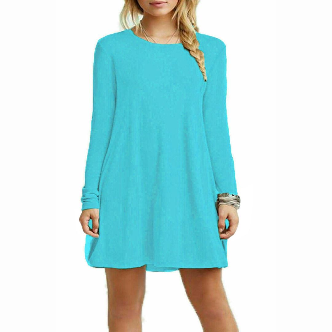 LUXE DIVA Girls Long Sleeve Dress - Flared Franki A-Line Skater Swing Style, Casual & Stylish Top for Kids 5-13 Years, School, Parties & Everyday