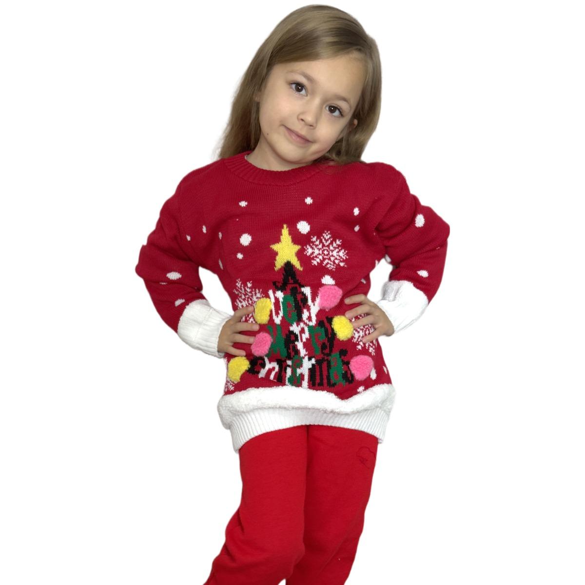 Kids Boys Girls Children Unisex XMAS Christmas Jumpers Knitted Reindeer Rudolph