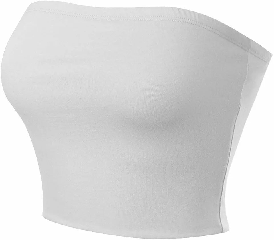 LUXEDIVA Ladies Strapless Bandeau Elastic Stretch Vest Womens Bra BoobTube Tank Crop Top