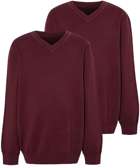 LUXE DIVA Girls Jumper Pullover V Neck School Uniform Kids Long Sleeve Sweater