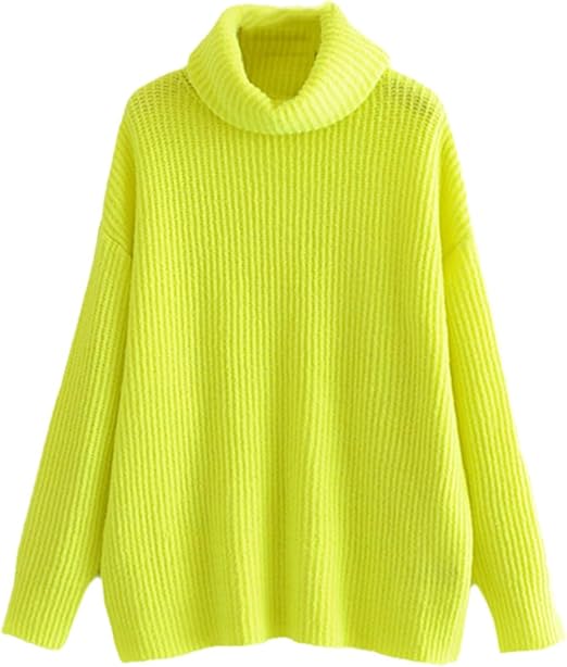 LUXE DIVA Women Chunky Knitted High Polo Roll Neck Baggy Oversized Winter Jumper Dress Top