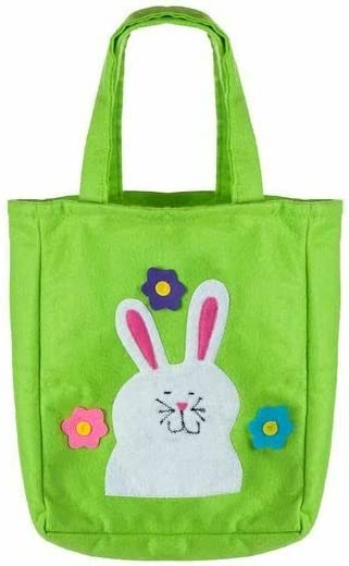 Easter Woven Bags Large Tote Bags with Handles Reusable Gift Bag Grocery Shopping Bag Bunny Easter Egg Hunt Party Treat Bag Waterproof Reusable Goodie Bag for Holiday Favors