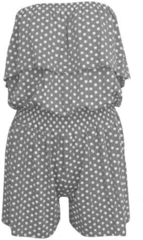 Women’s Ladies Polka Dot Frill Bandeau Short Playsuit Size 8-22