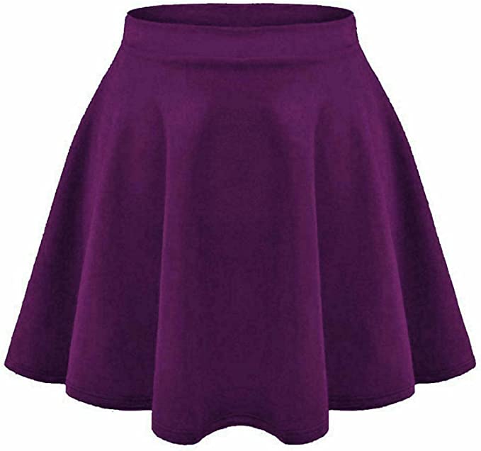 Girls Skater Skirt Flared High Waisted Flippy Stretch Mini Tutu Fancy School Skirts 5-14 Years