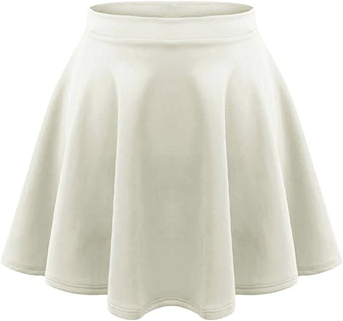 Girls Skater Skirt Flared High Waisted Flippy Stretch Mini Tutu Fancy School Skirts 5-14 Years