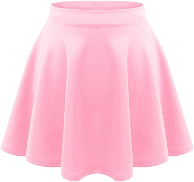 Girls Skater Skirt Flared High Waisted Flippy Stretch Mini Tutu Fancy School Skirts 5-14 Years