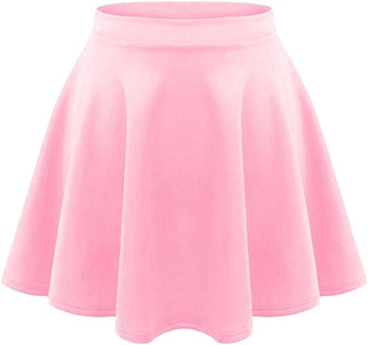 Girls Skater Skirt Flared High Waisted Flippy Stretch Mini Tutu Fancy School Skirts 5-14 Years