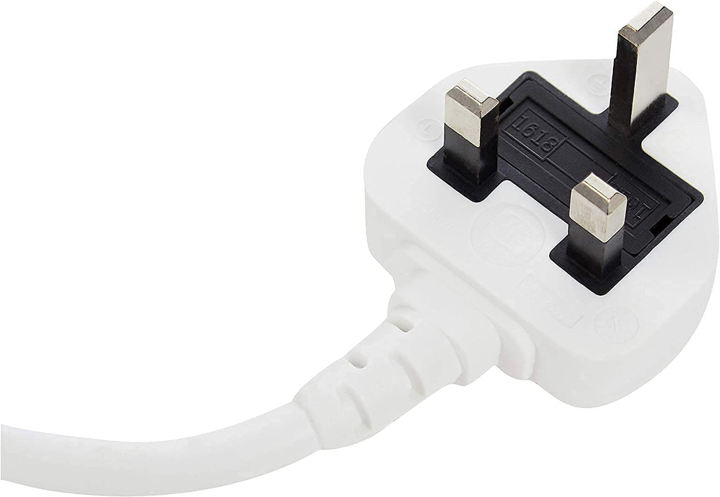 2 Way Gang Mains Power Extension Lead 13A UK 3Pin Plug (2 Way 2 Metre, White)