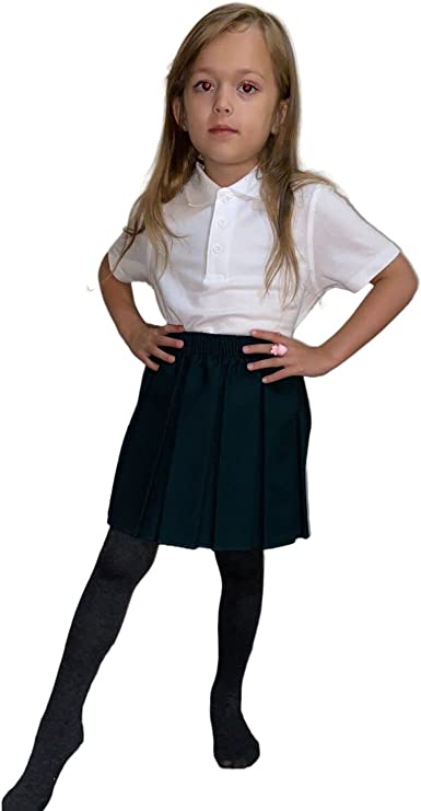 School Uniform Girls Summer Formal Dress Bottom Full Elastic Box Pleat Skirt Only Uniform