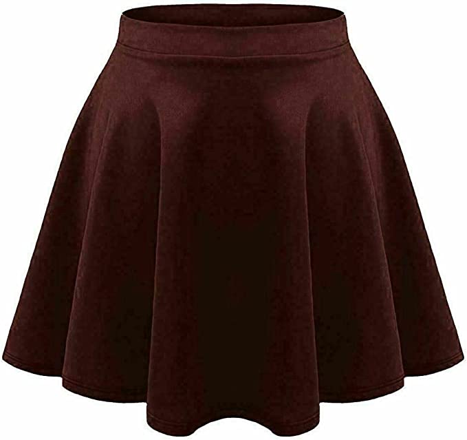 Girls Skater Skirt Flared High Waisted Flippy Stretch Mini Tutu Fancy School Skirts 5-14 Years