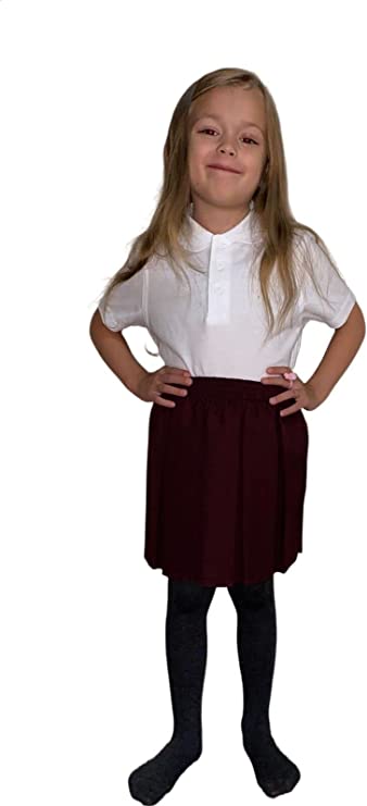 School Uniform Girls Summer Formal Dress Bottom Full Elastic Box Pleat Skirt Only Uniform