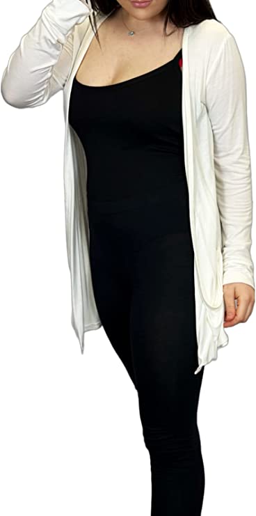 Ladies Long Sleeve Pocket Cardigan Womens Top Sizes 16-26