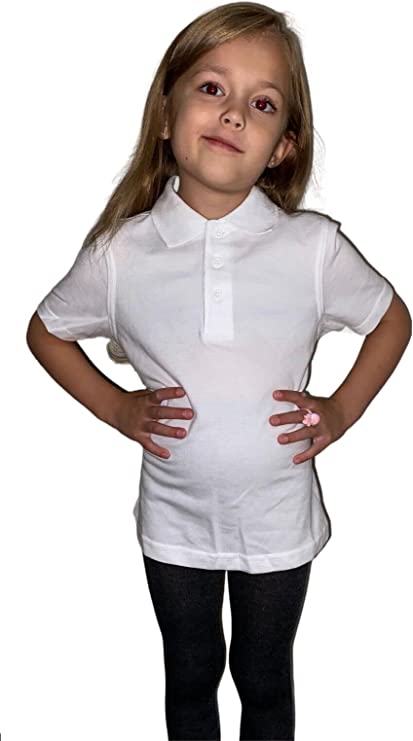 Boys Girls Plain Polo Shirts Kids Summer Short Sleeve School T-Shirts Top School Shirts Uniform PE Top Gym