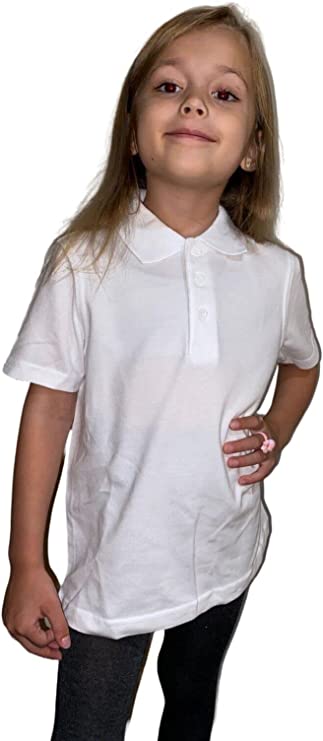 Boys Girls Plain Polo Shirts Kids Summer Short Sleeve School T-Shirts Top School Shirts Uniform PE Top Gym