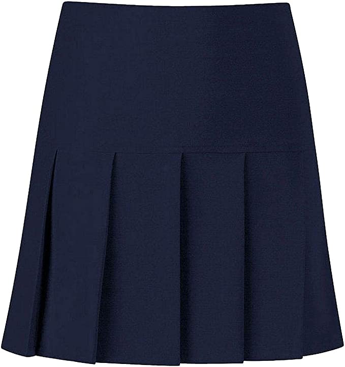 Girls Kids Women Ladies School Uniform All Round Pleated School Skirt with Zip Drop Waist Girls Ladies School Drop Waisted Pleated Skirt Formal in Black Grey & Navy