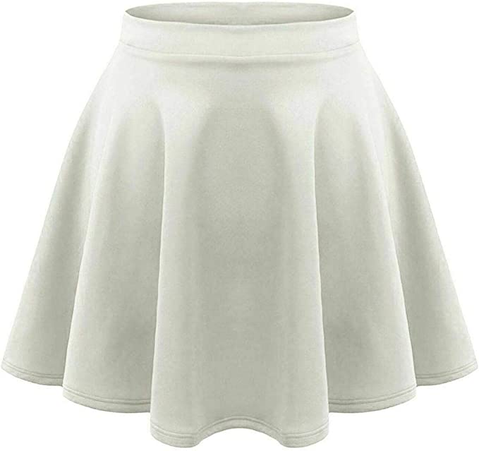 Girls Skater Skirt Flared High Waisted Flippy Stretch Mini Tutu Fancy School Skirts 5-14 Years