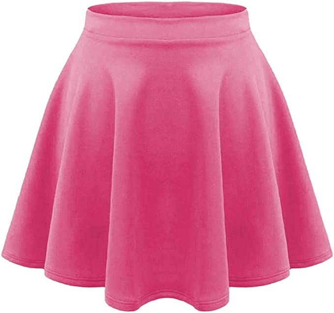 Girls Skater Skirt Flared High Waisted Flippy Stretch Mini Tutu Fancy School Skirts 5-14 Years