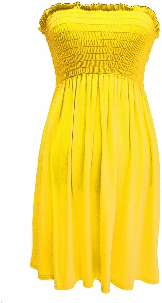 New Womens Ladies Sheering Top Strapless Bandeau Dress Top Jersey Ladies Plus Size Boobtube Top Dress UK 16-22