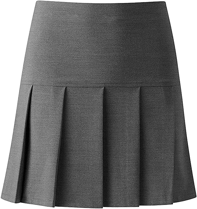 Girls Kids Women Ladies School Uniform All Round Pleated School Skirt with Zip Drop Waist Girls Ladies School Drop Waisted Pleated Skirt Formal in Black Grey & Navy