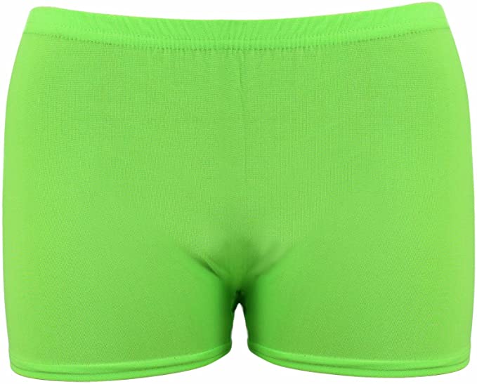 Kids Microfiber HOT Pants Girls Knickers Lycra Dance Shorts Gym NEON Party Dress Costume 5-12 Years of Age