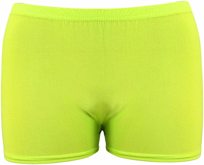 Kids Microfiber HOT Pants Girls Knickers Lycra Dance Shorts Gym NEON Party Dress Costume 5-12 Years of Age