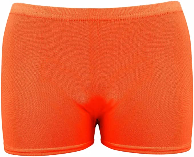 Kids Microfiber HOT Pants Girls Knickers Lycra Dance Shorts Gym NEON Party Dress Costume 5-12 Years of Age